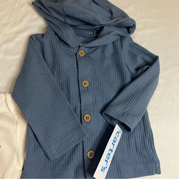 Carter's Blue & Cream Baby Onesie Pj Set - Picture 4 of 5